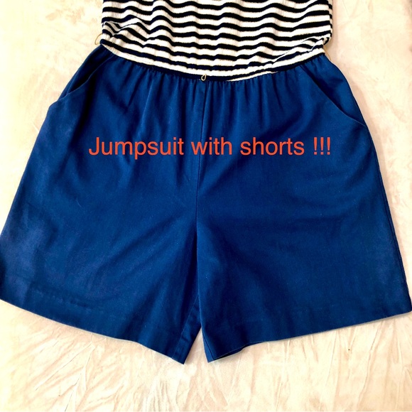 Nautical Romper/jacket combo. VTG/1970, Royal &Navy blue, gold accents EUC, 6P - Picture 9 of 15